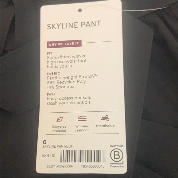 ATHLETA Skyline Pant Black NWT - Picture 5 of 5